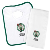 Именной слюнявчик и салфетка - слюнявчик Boston Celtics Newborn & Infant - White