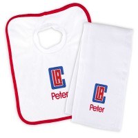 Именной слюнявчик и салфетка - слюнявчик LA Clippers Newborn & Infant - White