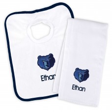 Именной слюнявчик и салфетка - слюнявчик Memphis Grizzlies Newborn & Infant - White