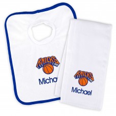 Именной слюнявчик и салфетка - слюнявчик New York Knicks Newborn & Infant - White
