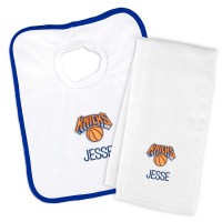 Именной слюнявчик и салфетка - слюнявчик New York Knicks Newborn & Infant - White