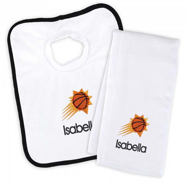 Именной слюнявчик и салфетка - слюнявчик Phoenix Suns Newborn & Infant - White