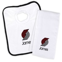Именной слюнявчик и салфетка - слюнявчик Portland Trail Blazers Newborn & Infant - White