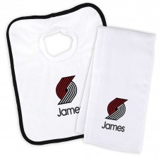 Именной слюнявчик и салфетка - слюнявчик Portland Trail Blazers Newborn & Infant - White