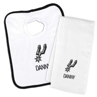 Детская Именная San Antonio Spurs White Bib & Burp Cloth Set