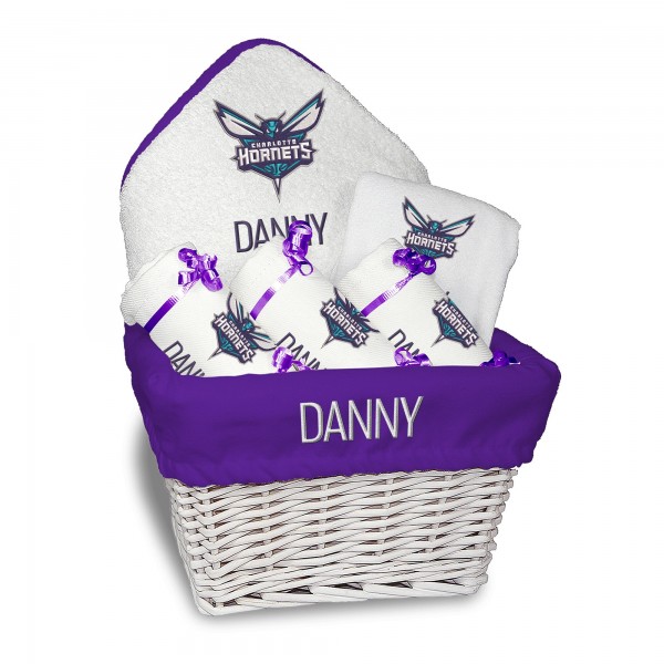 Именная подарочная корзина Charlotte Hornets Newborn & Infant Medium - White