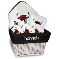 Newborn & Малышам Chicago Bulls White Personalized Medium Gift Basket