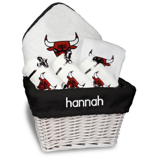 Newborn & Малышам Chicago Bulls White Personalized Medium Gift Basket