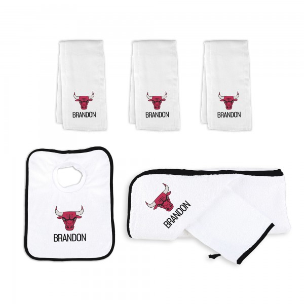 Newborn & Малышам Chicago Bulls White Personalized Medium Gift Basket