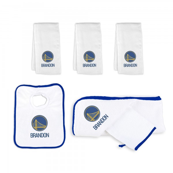 Newborn & Малышам Golden State Warriors White Personalized Medium Gift Basket