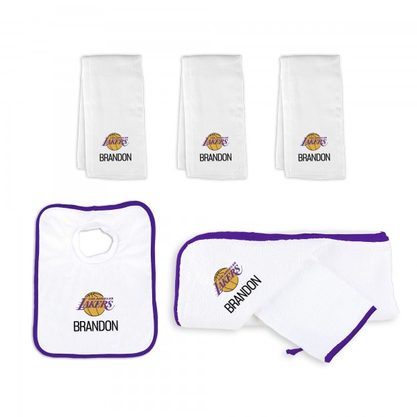 Именная подарочная корзина Los Angeles Lakers Newborn & Infant Medium - White