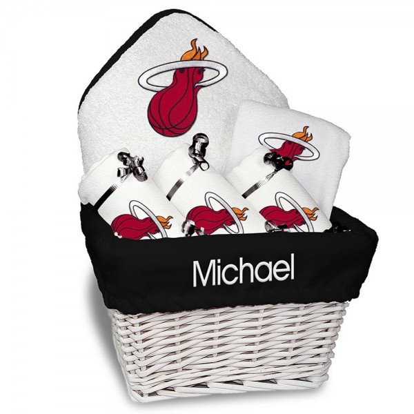 Newborn & Малышам Miami Heat White Personalized Medium Gift Basket