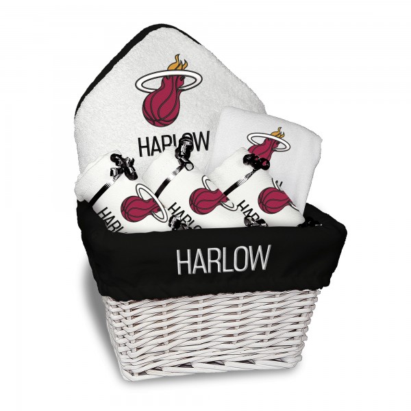 Newborn & Малышам Miami Heat White Personalized Medium Gift Basket