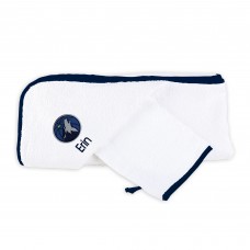 Именное полотенце с капюшоном и рукавица Minnesota Timberwolves Infant - White