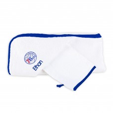 Именное полотенце с капюшоном и рукавица Philadelphia 76ers Infant - White