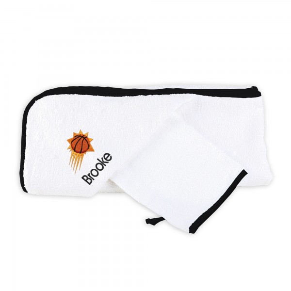 Именное полотенце с капюшоном и рукавица Phoenix Suns Infant - White