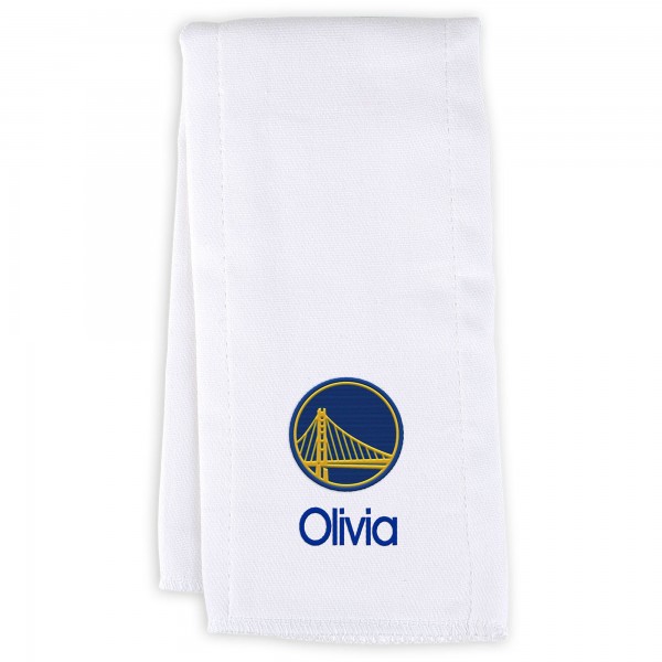 Golden State Warriors Infant Personalized Burp Cloth - White