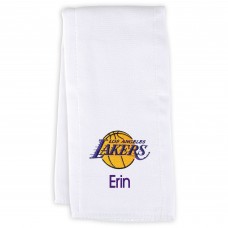 Los Angeles Lakers Infant Personalized Burp Cloth - White