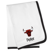 Именное детское одеяло Chicago Bulls Baby - White
