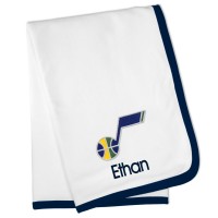 Именное детское одеяло Utah Jazz Baby - White