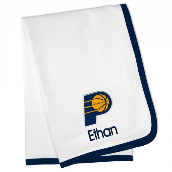 Indiana Pacers Personalized Baby Blanket - White