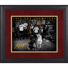 Cleveland Cavaliers LeBron James Fanatics Authentic Framed 11 x 14 NBA Finals Game 7 Chasedown Block Moments Spotlight - Facsimile Signature