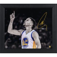 Golden State Warriors Stephen Curry Framed 15 x 17 Pointing Spotlight Photograph with Facsimile Signature