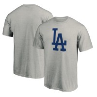 Los Angeles Dodgers Fanatics Heather Gray Official Logo T-Shirt