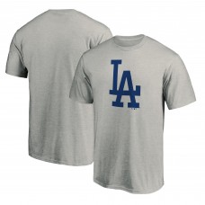 Los Angeles Dodgers Fanatics Heather Gray Official Logo T-Shirt