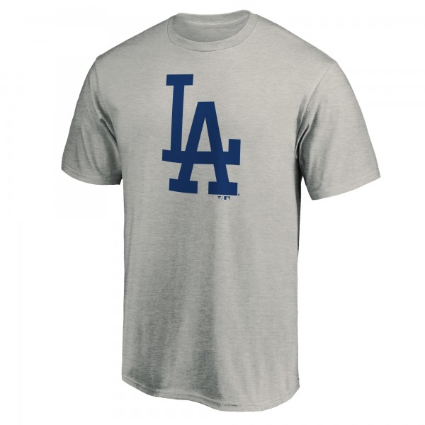 Los Angeles Dodgers Fanatics Heather Gray Official Logo T-Shirt
