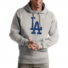 Los Angeles Dodgers Antigua Heathered Gray Victory Pullover Hoodie