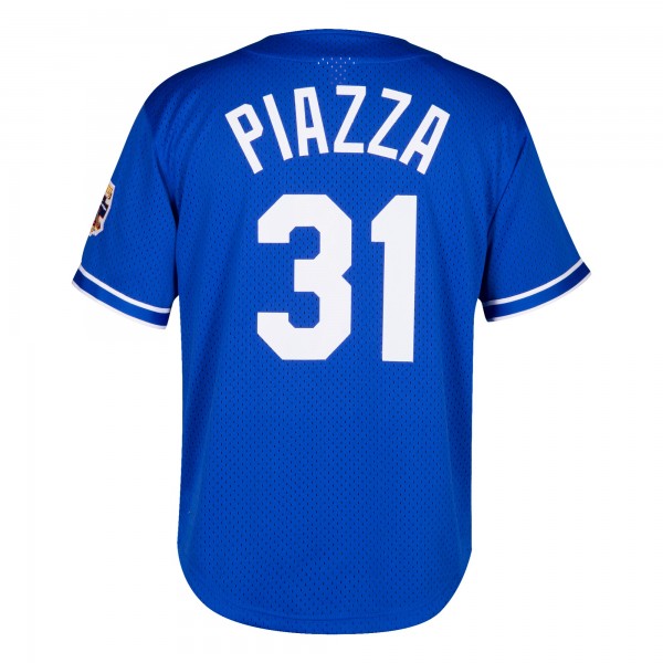 Игровая форма  Mike Piazza Los Angeles Dodgers Mitchell & Ness Cooperstown Collection Mesh Batting Practice Button-Up - Royal