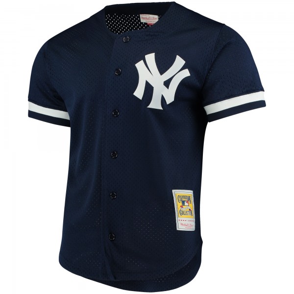 New York Yankees Bernie Williams Mitchell & Ness Navy Cooperstown Collection Mesh Batting Practice Button-Up Jersey