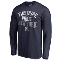 New York Yankees Navy Hometown Collection Pinstripe Pride Long Sleeve T-Shirt