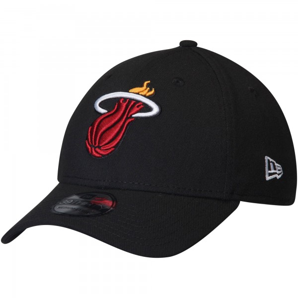 Бейсболка Miami Heat New Era Black Team Classic 39THIRTY