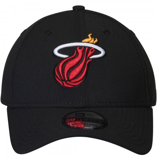 Бейсболка Miami Heat New Era Black Team Classic 39THIRTY