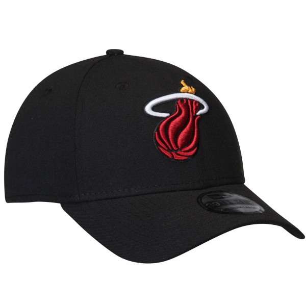 Бейсболка Miami Heat New Era Black Team Classic 39THIRTY