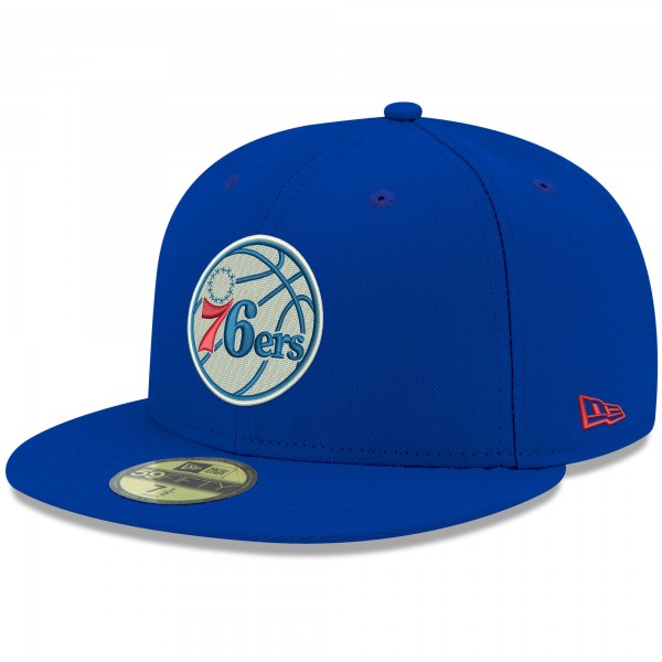Бейсболка Philadelphia 76ers New Era Official Team Color 59FIFTY - Royal - официальный мерч NBA