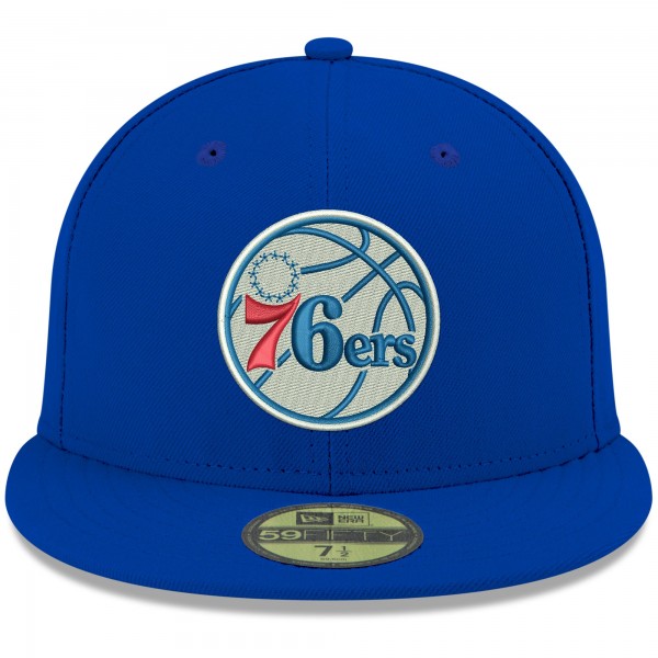 Бейсболка Philadelphia 76ers New Era Official Team Color 59FIFTY - Royal - официальный мерч NBA