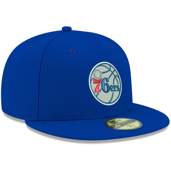 Бейсболка Philadelphia 76ers New Era Official Team Color 59FIFTY - Royal - официальный мерч NBA