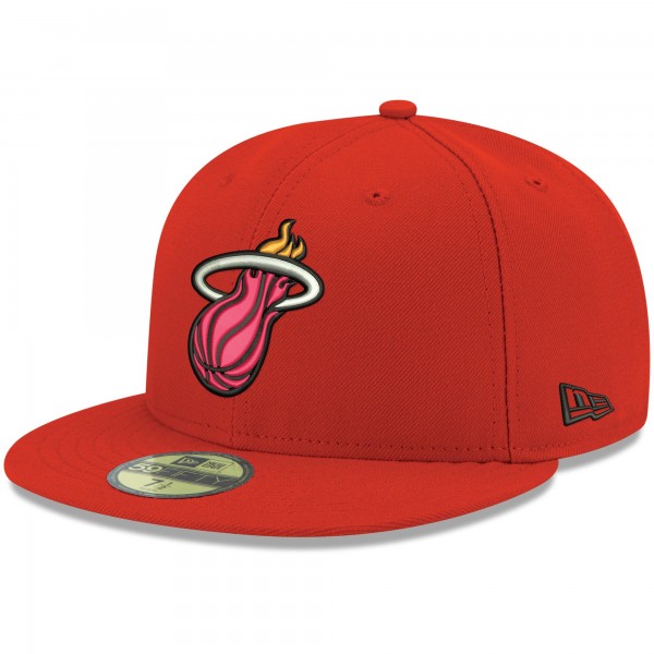 Бейсболка Miami Heat New Era Official Team Color 59FIFTY - Red - официальный мерч NBA