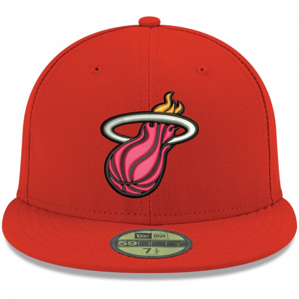 Бейсболка Miami Heat New Era Official Team Color 59FIFTY - Red - официальный мерч NBA