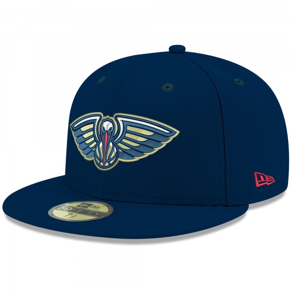 Бейсболка New Orleans Pelicans New Era Official Team Color 59FIFTY - Navy - официальный мерч NBA