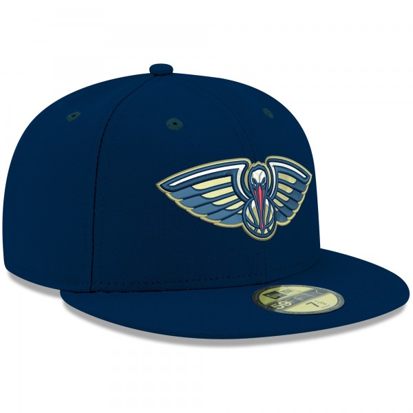 Бейсболка New Orleans Pelicans New Era Official Team Color 59FIFTY - Navy - официальный мерч NBA