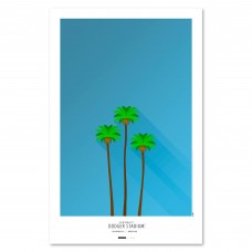 Los Angeles Dodgers 11 x 17 Minimalist Dodger Stadium Premium Wall Art