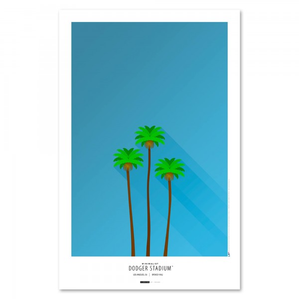 Los Angeles Dodgers 11 x 17 Minimalist Dodger Stadium Premium Wall Art