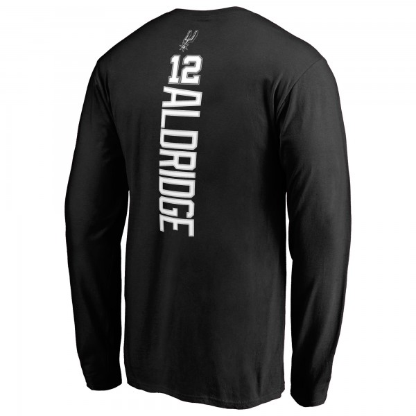 Футболка с длинным рукавом LaMarcus Aldridge San Antonio Spurs Backer Name & Number - Black