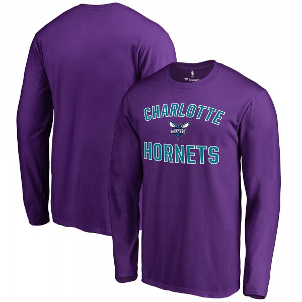 Футболка с длинным рукавом Charlotte Hornets Purple Victory Arch
