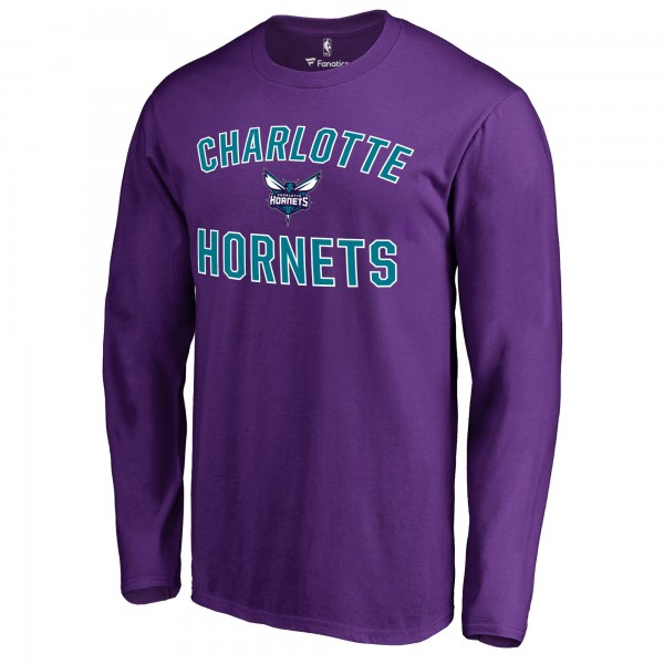 Футболка с длинным рукавом Charlotte Hornets Purple Victory Arch