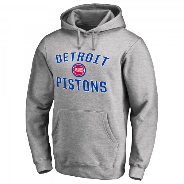 Detroit Pistons Ash Victory Arch Pullover Hoodie